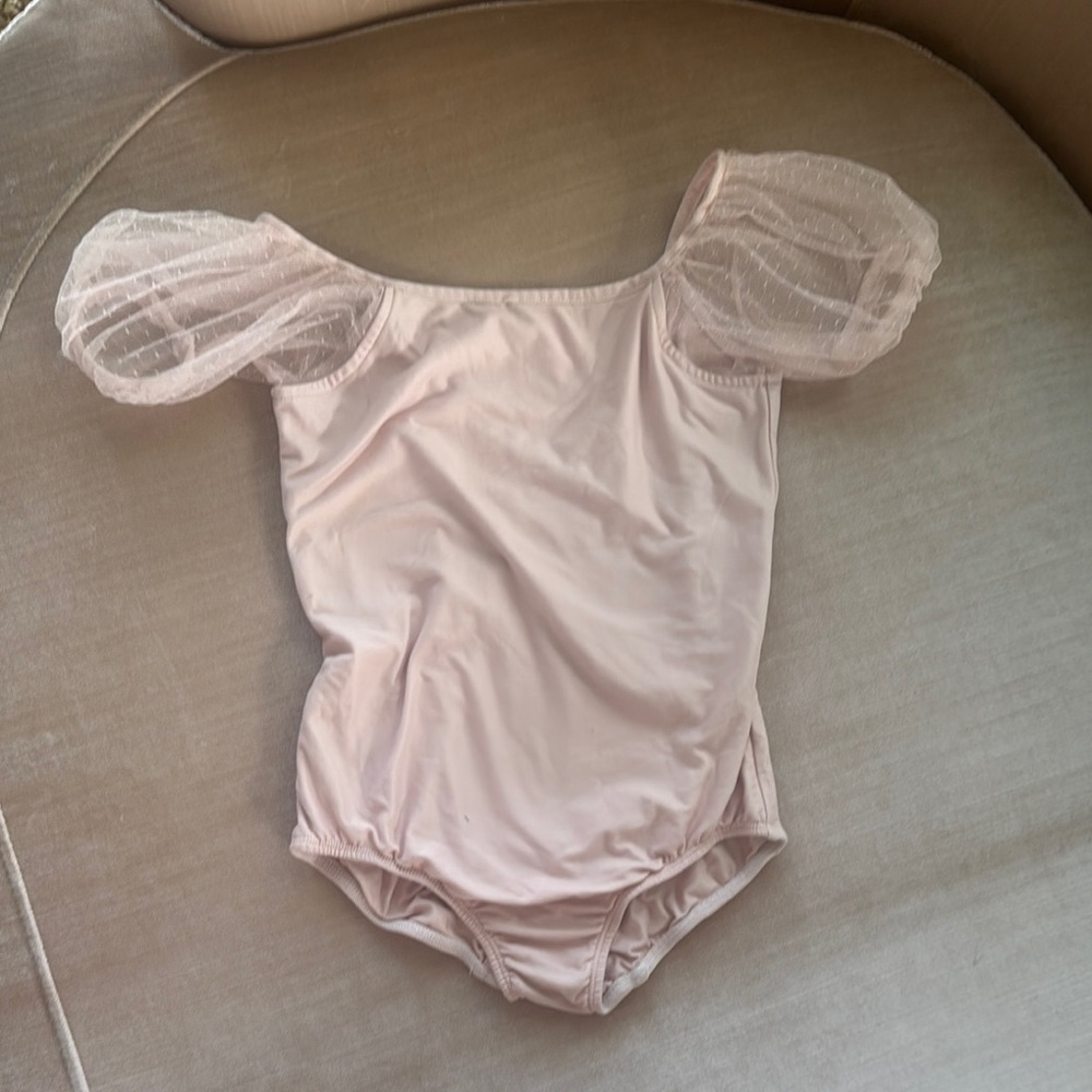Pink Kids One Piece with Puff Sleeves